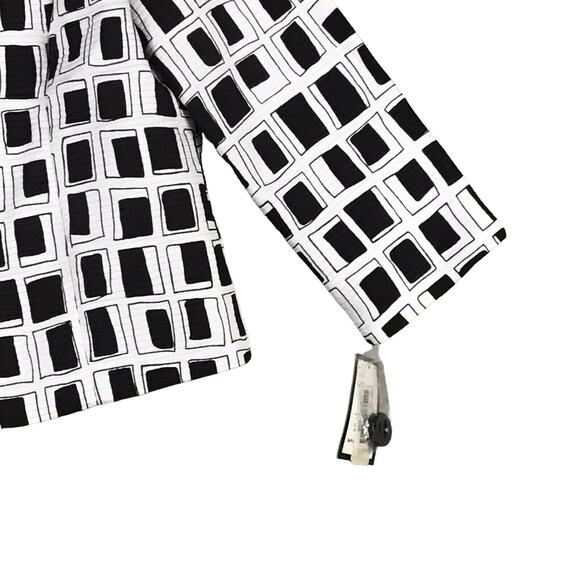 Investments Women’s Size 8 Black White Square Block Pattern Career Jacket NWT - Picture 9 of 16